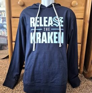 Seattle Kraken NHL Next Level Apparel Navy Blue 'Release the Kraken' Hoodie Med
